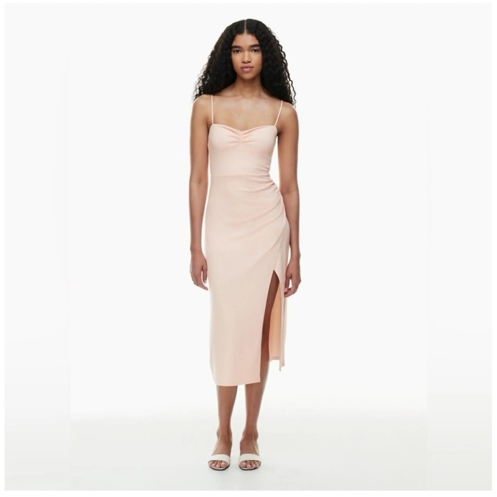 Aritzia Wilfred flight dress‎ blush coral pink midi travel casual vacation